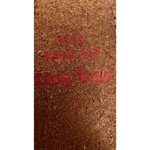LUCKY BRAND Brown Leather Beaded Belt Boho Southwestern Festival main image 4